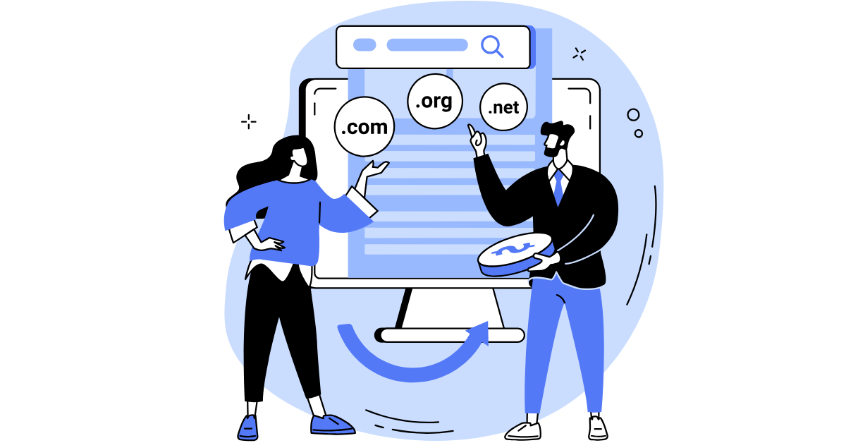 Domain Name Trading Isolated Cartoon Vector Illustrations