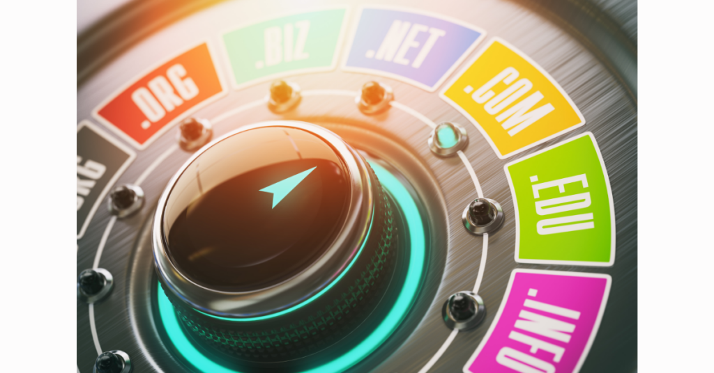 Domain name choice concept. switch button and website intent