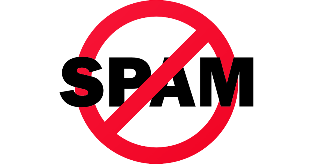 No Spam Signage Domain Name spam illustration