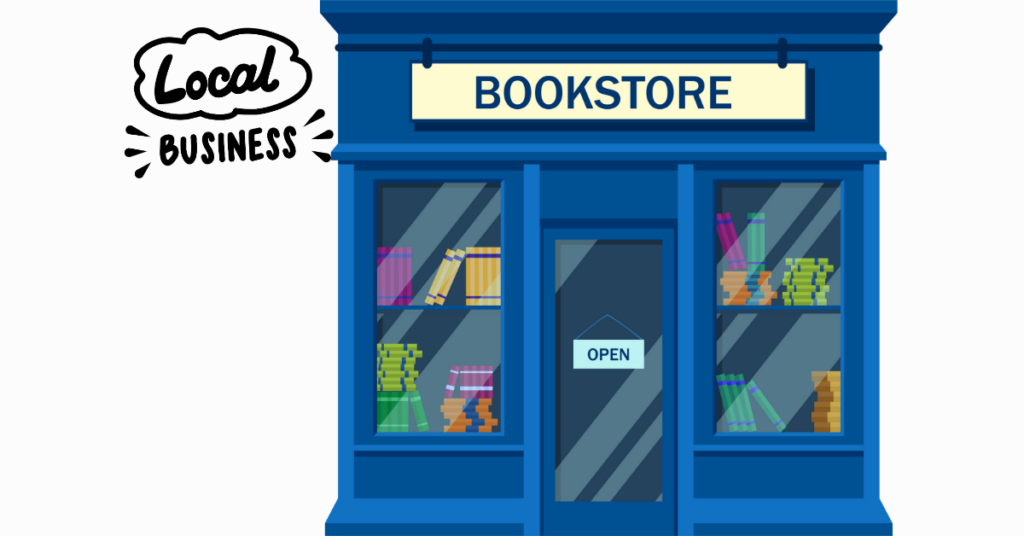 Various storefront. Traditional shop building bookstore. For small business, retail concept