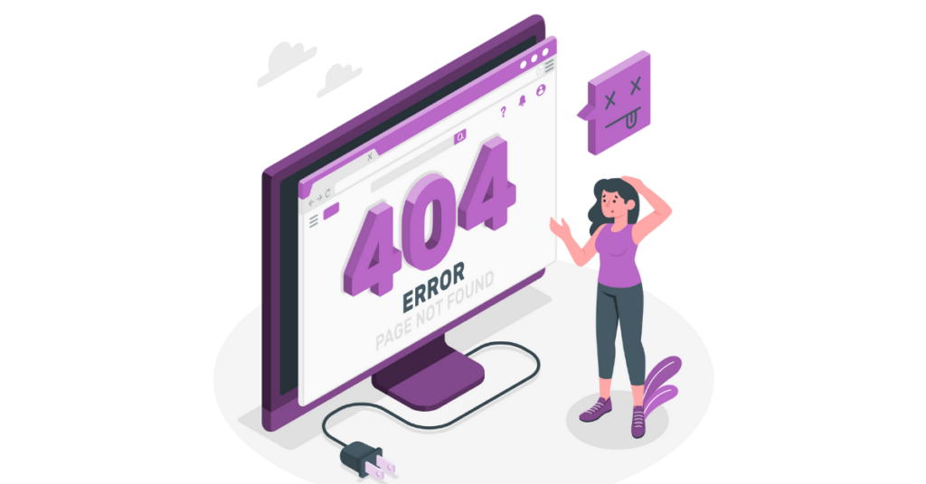 Website 404 error page