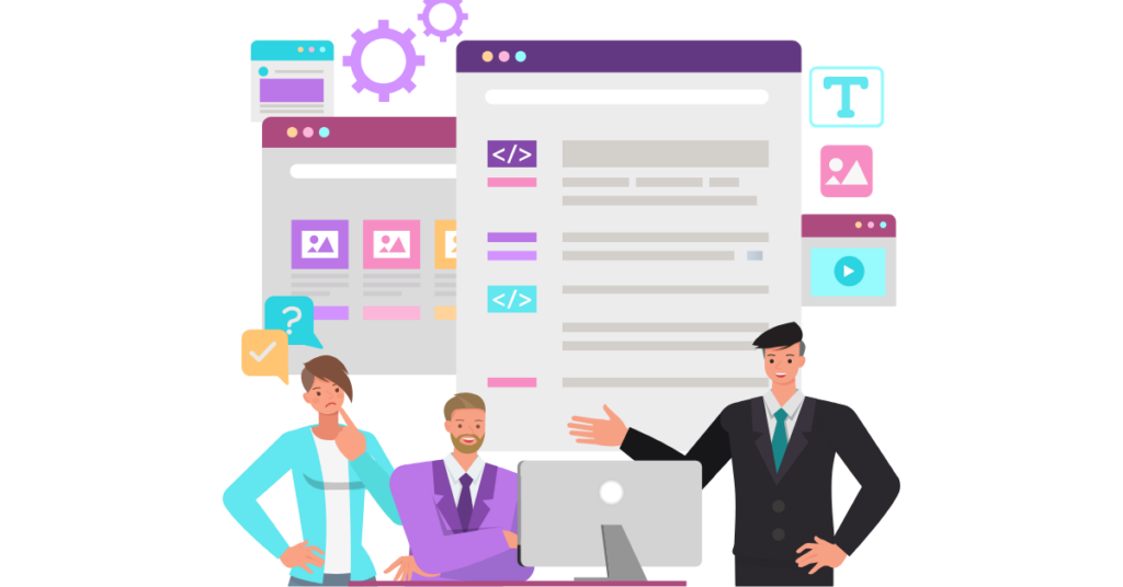 Website Development Team Discussing Design