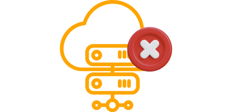 Hosting Lineal Icon with a wrong button illustrating hosting mistakes to avoid as a developer