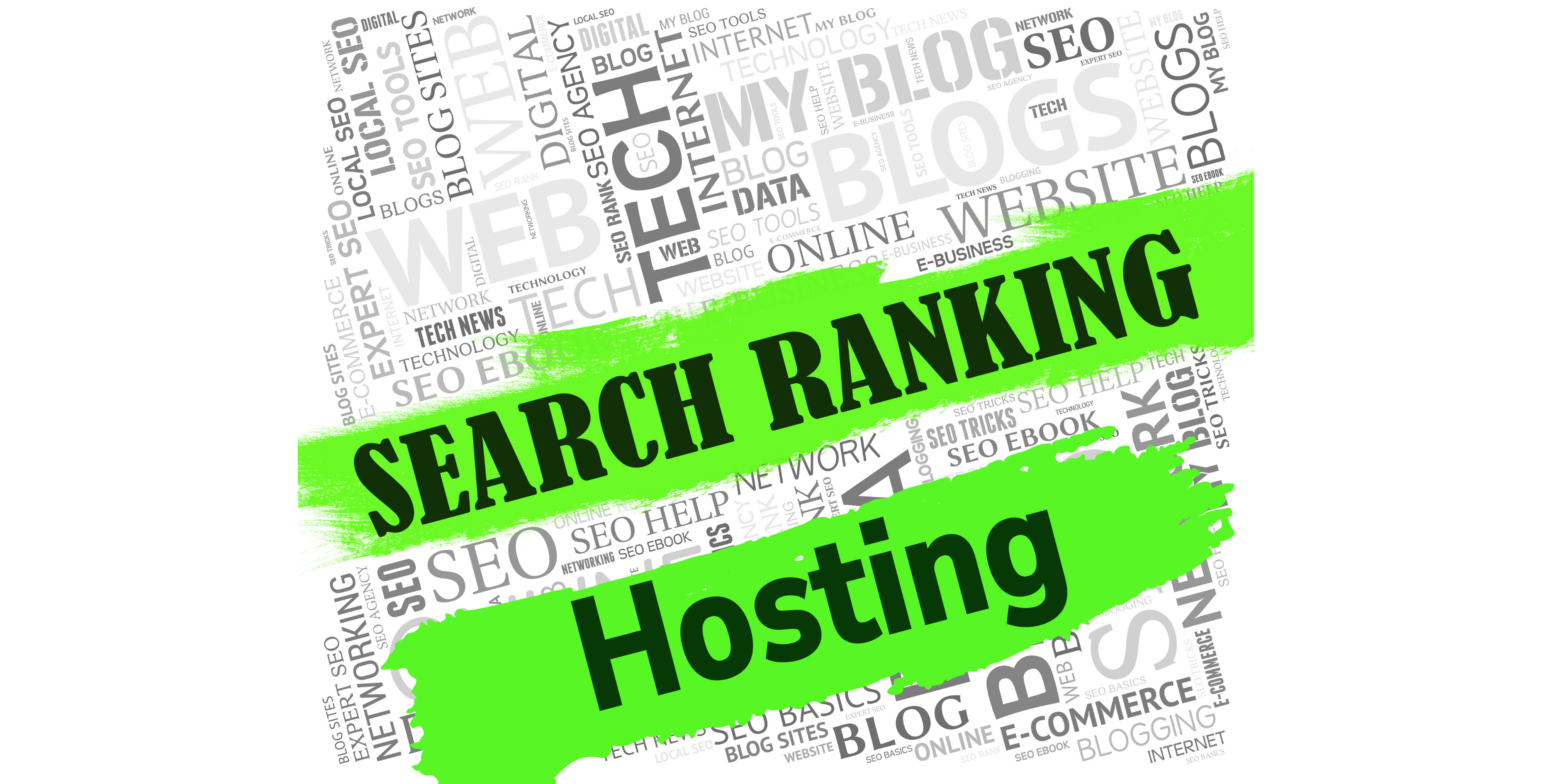 Hosting and Google Ranking Connection Illustration Shows Traffic Information And Top