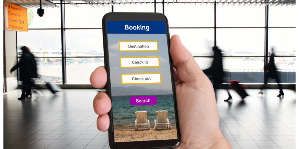Hotel booking mobile phone online travel search reservation