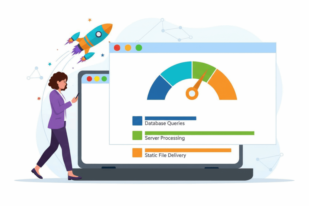 What a Static Website Is and How to Create One 2 an image with how static works