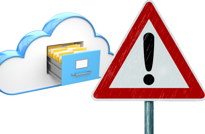 cloud hosting alongside a warning sign to demo poor hosting plan