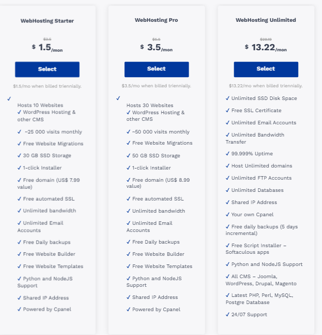 Truehost Affordable Web Hosting Plans