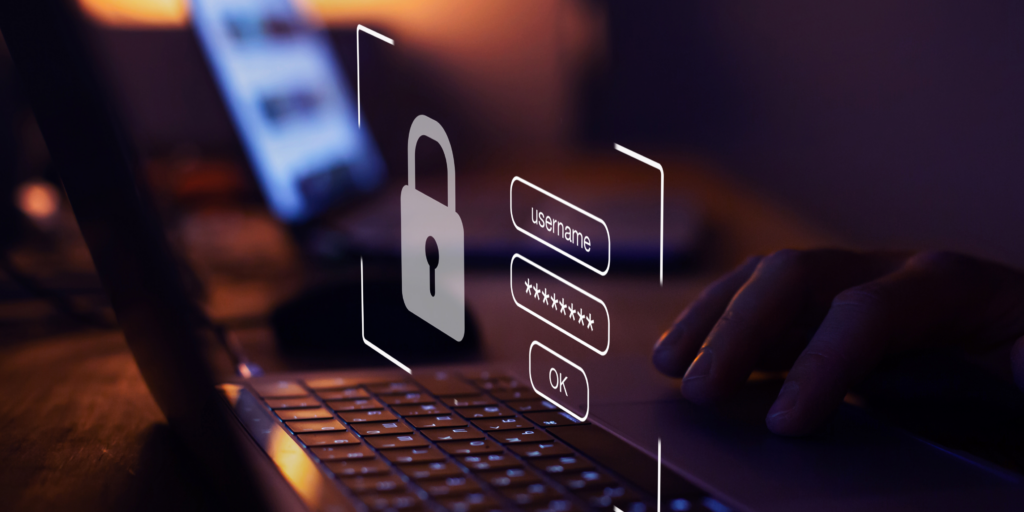 login and password, hosting security concept, website data protection and secured internet access