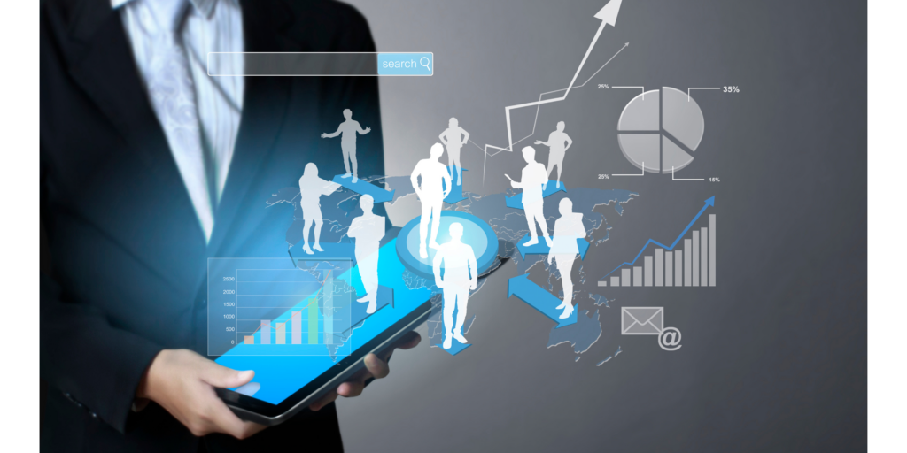 touch- tablet in hands website traffic analytics