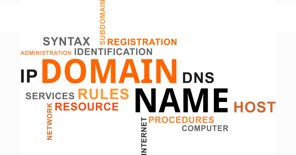 word cloud - domain name and hosting