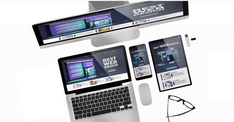workplace with best web design online responsive website on devices