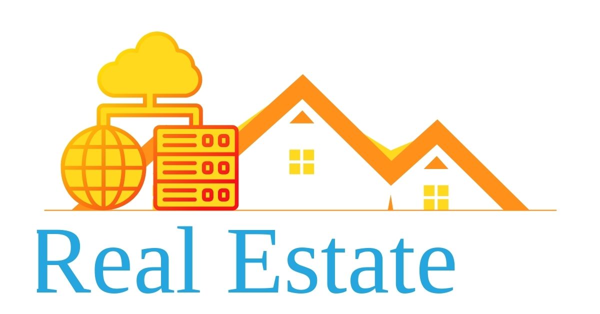 Real Estate Logo alongside a hosting icon real estate hosting