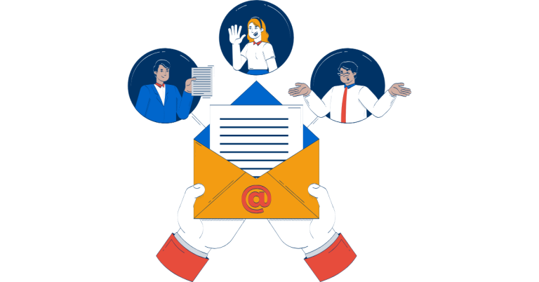 Business Email Communication Doodle Illustration Concept