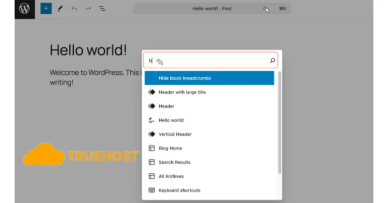 Command Palette WordPress 6.9