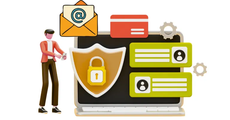 Free email lack data protection and user privacy 3d illustration