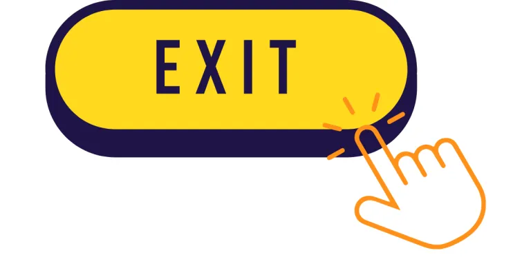 Hand Cursor Clicking Website Exit Button Icon