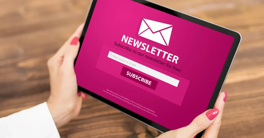 Premium Email Newsletter Signup Page on Screen
