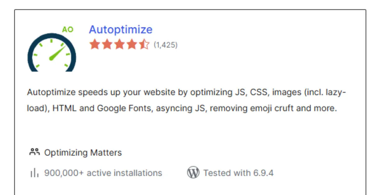 Autoptimize Speed and Performance Plugin