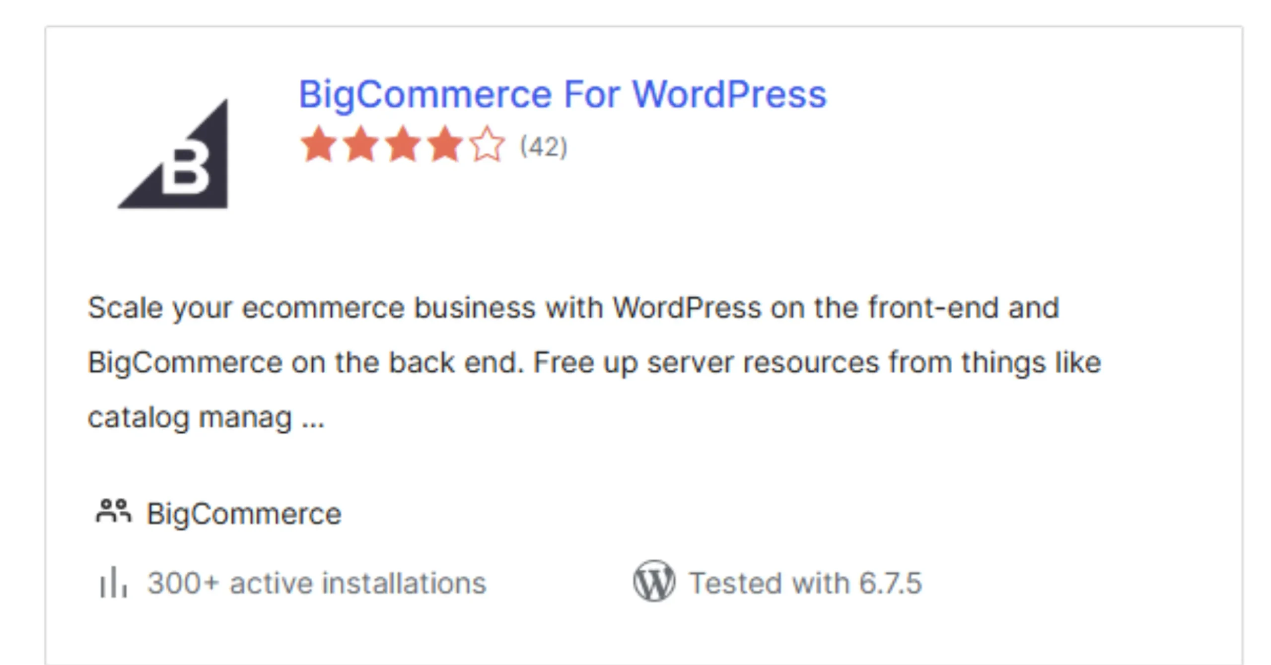 BigCommerce for WordPress Plugin