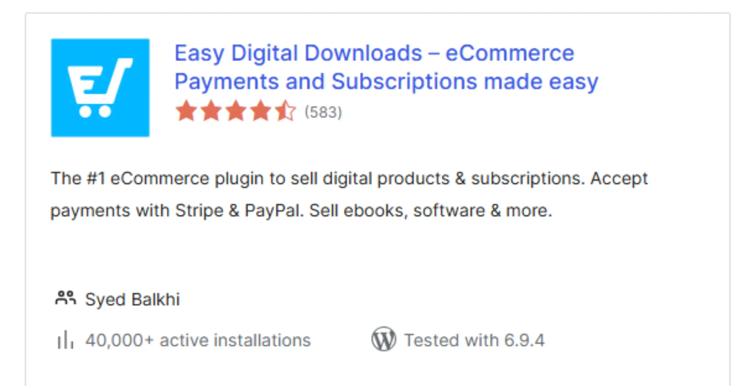 Easy Digital Downloads Plugin