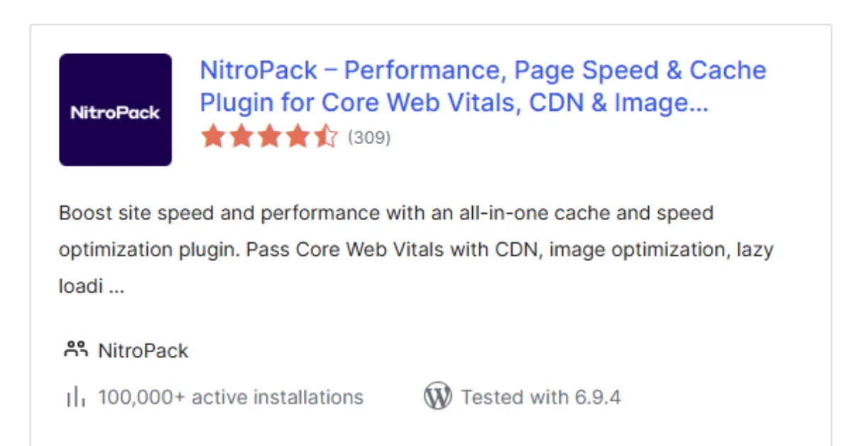 NitroPack Speed and Performance Plugin