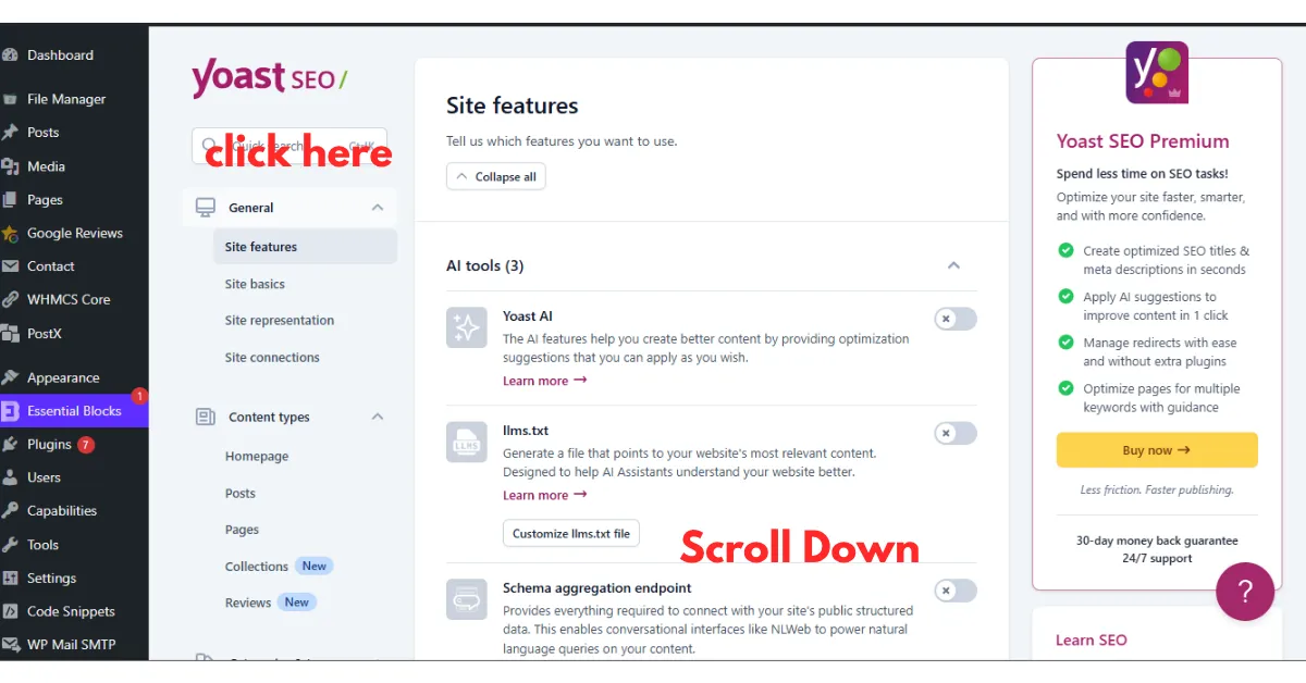 Turn on the sitemap on Yoast SEO