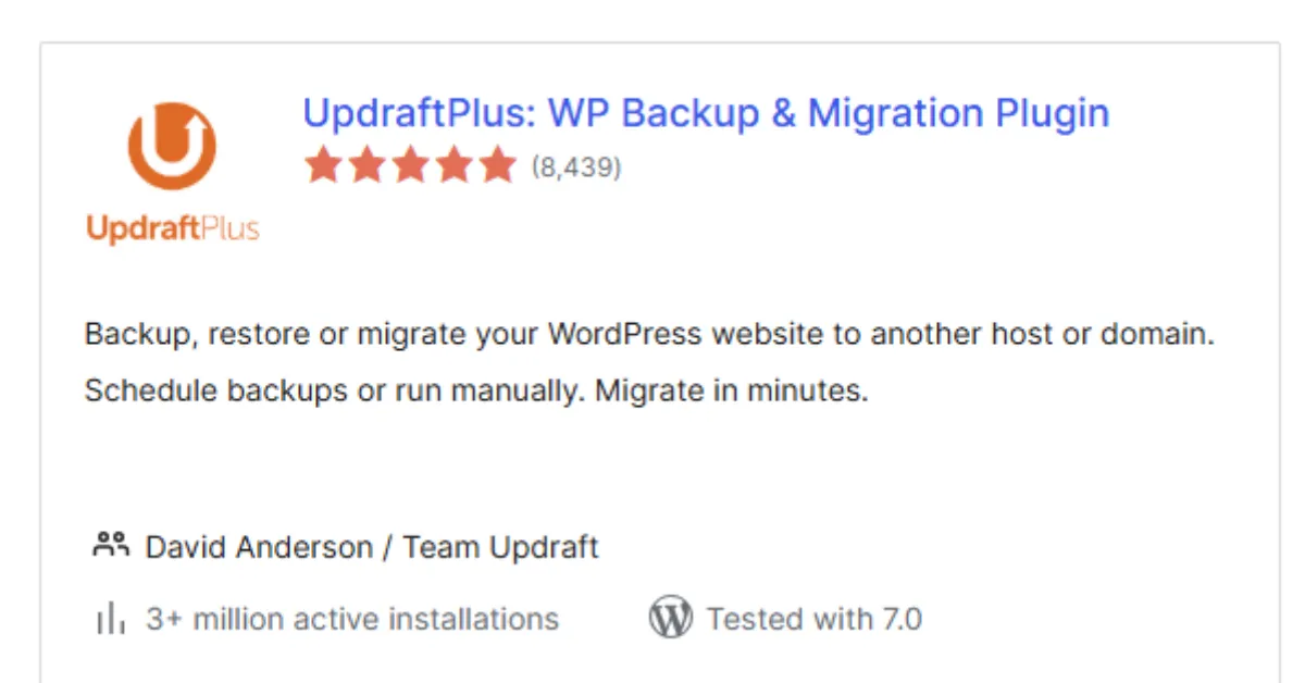 UpdraftPlus Security Plugin