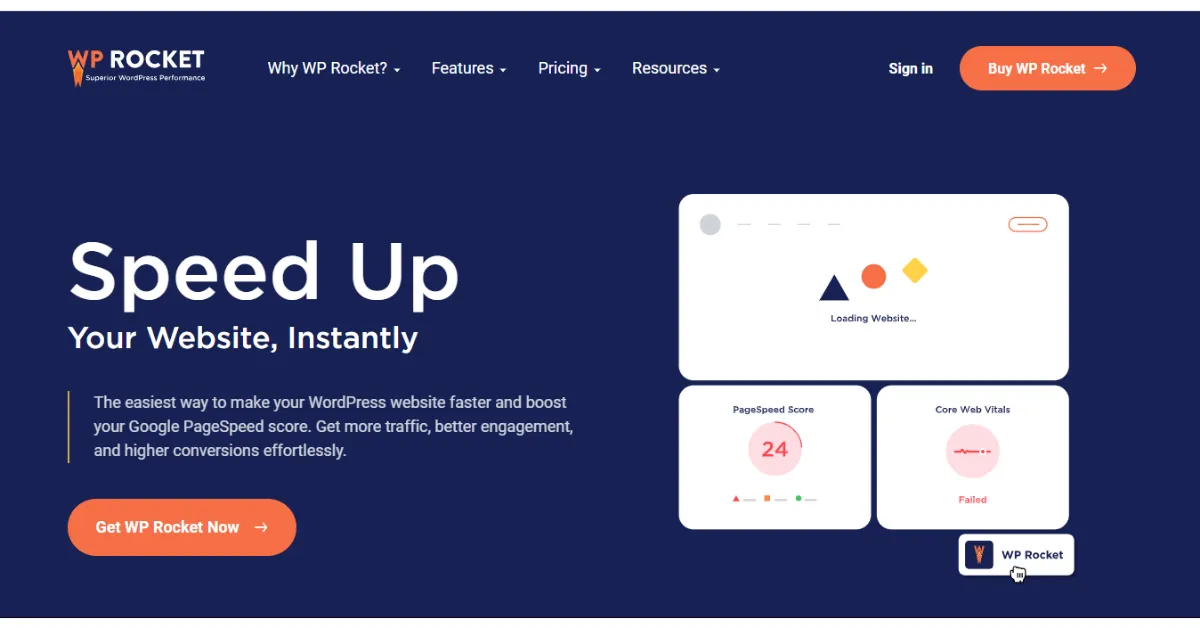 WP Rocket Speed and Perfmance Plugin