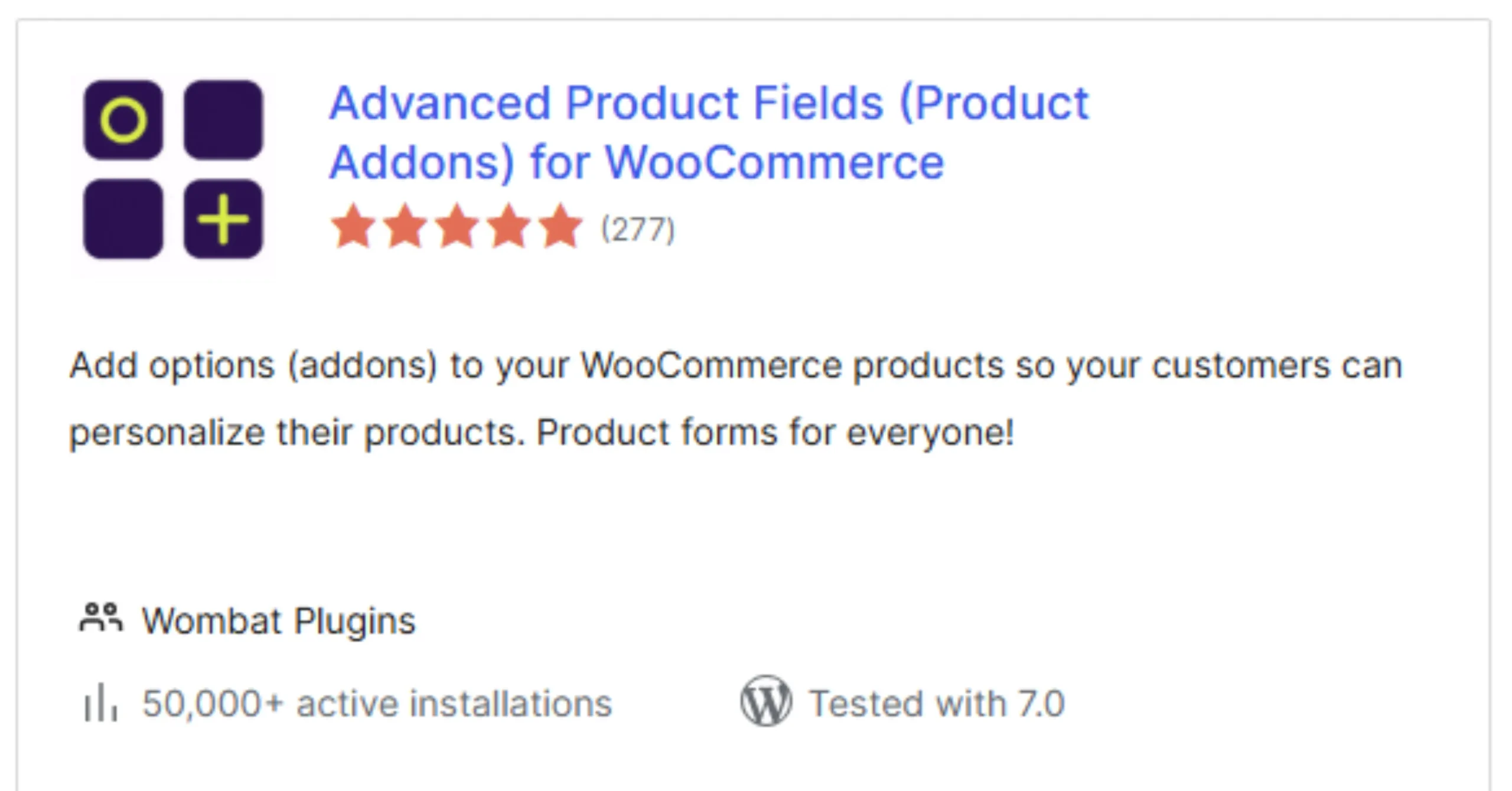 WooCommerce Product Add-Ons Plugin