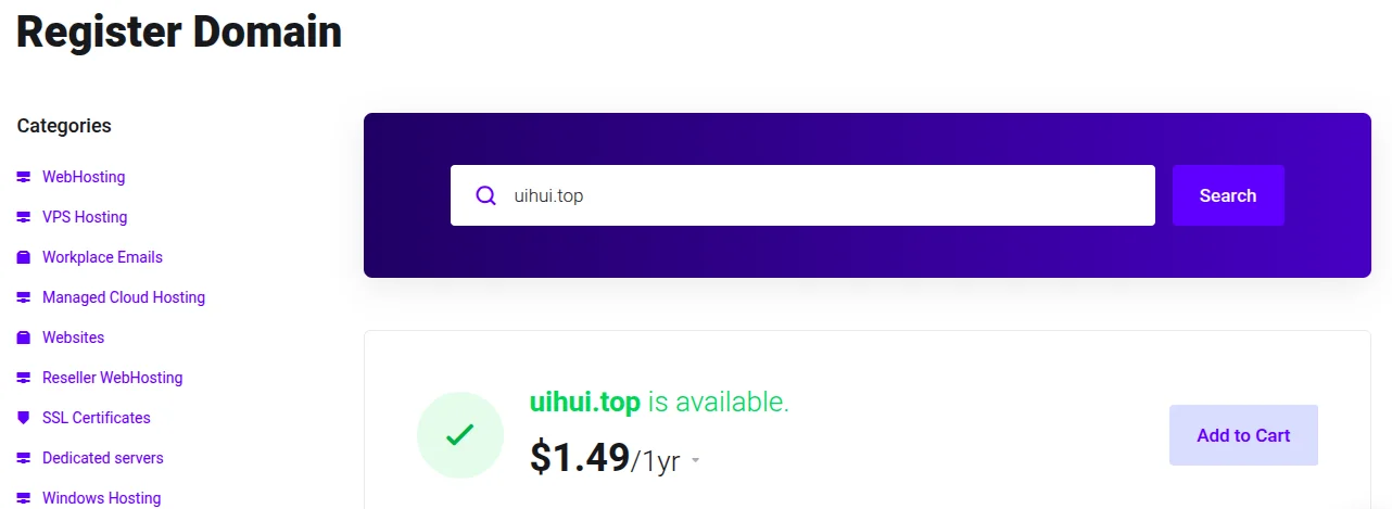 .top domain registration