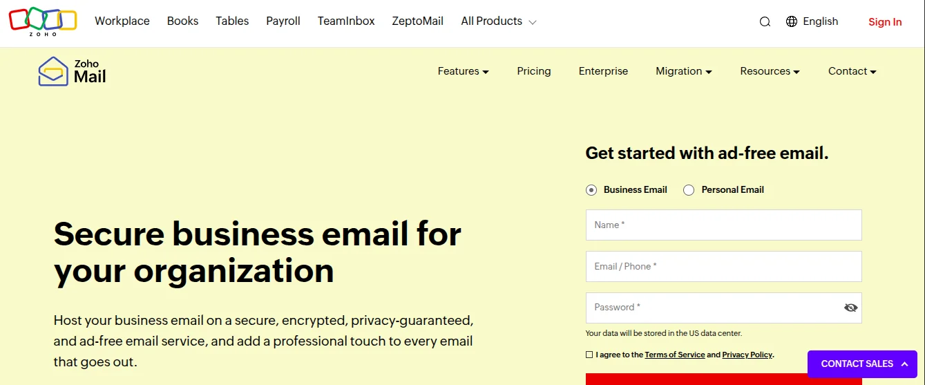 zoho free email