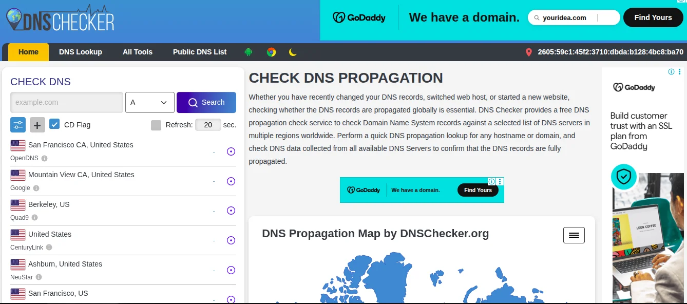 DNS propagation checker