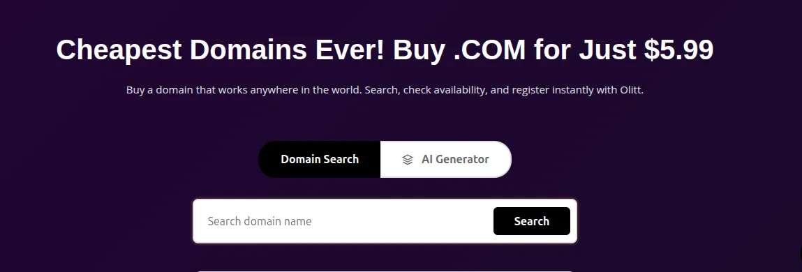 Olitt domain registration 
