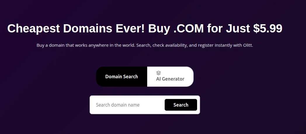 Olitt domain registration 