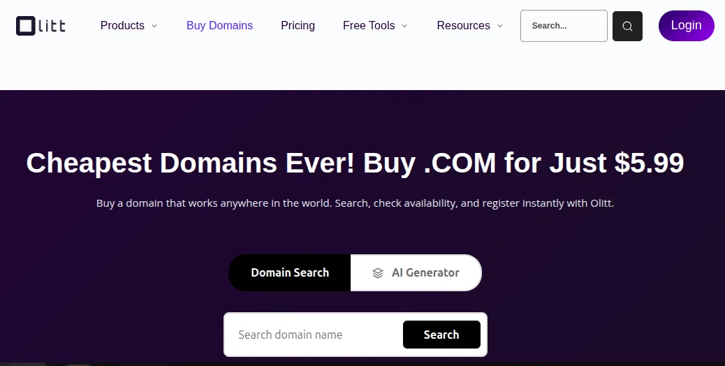 Olitt domains