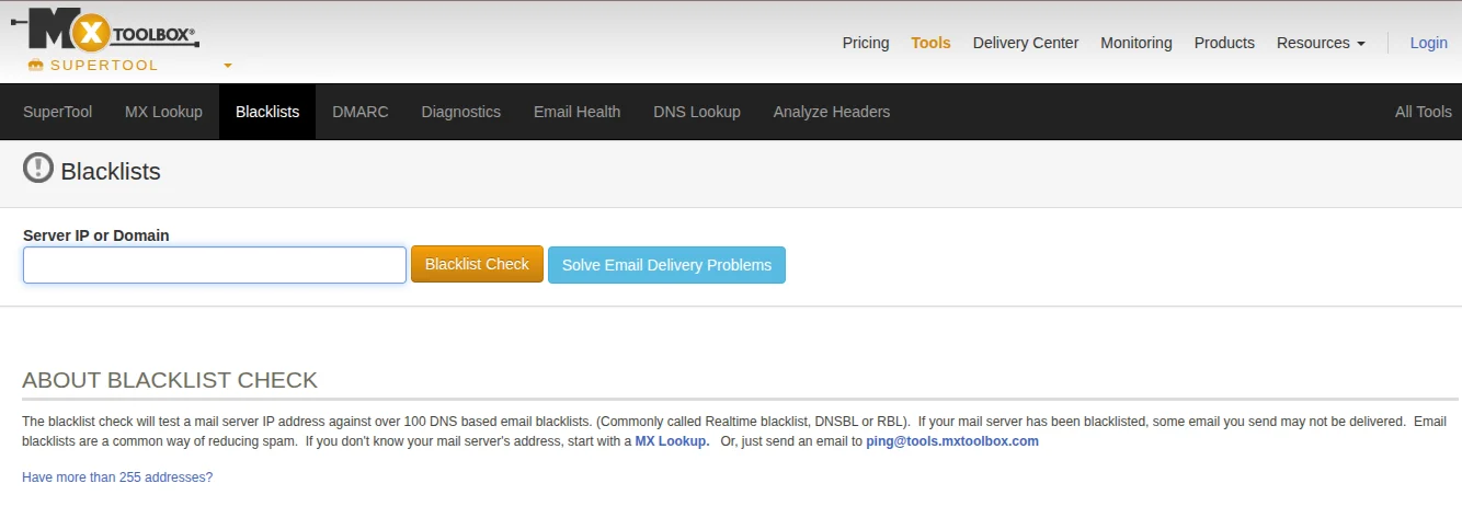 Domain blacklist checker