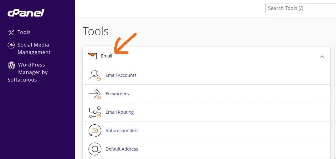 Email Accounts section