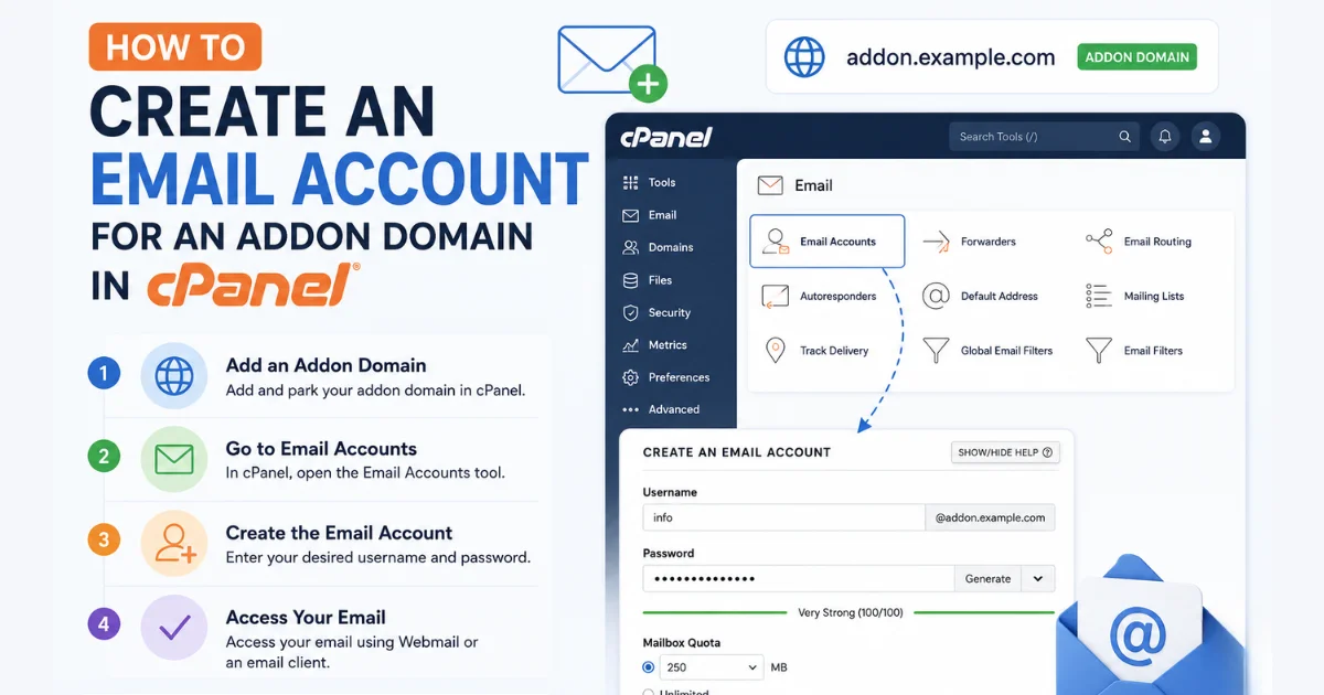 How to Create an Email Account for an Addon Domain in cPanel