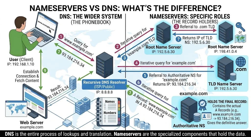 Nameservers vs DNS: What's the Difference?