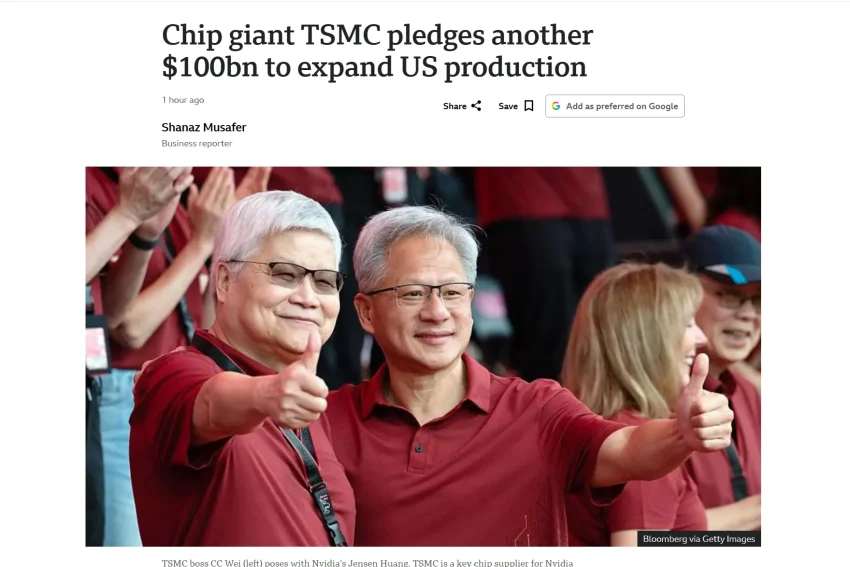 TSMC fabricates chips for leadng countries in AI
