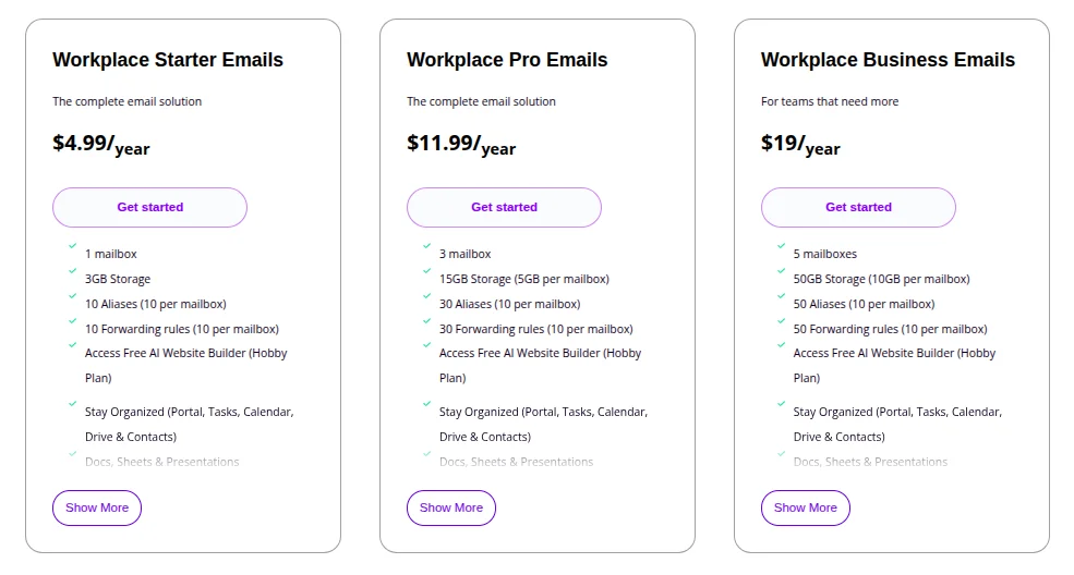Cheapest email hosting provider
