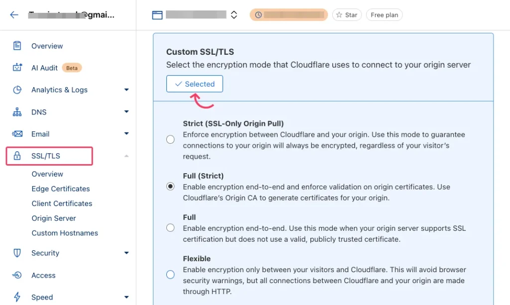 Step 1: Set the Correct SSL/TLS Mode for Your VPS Origin