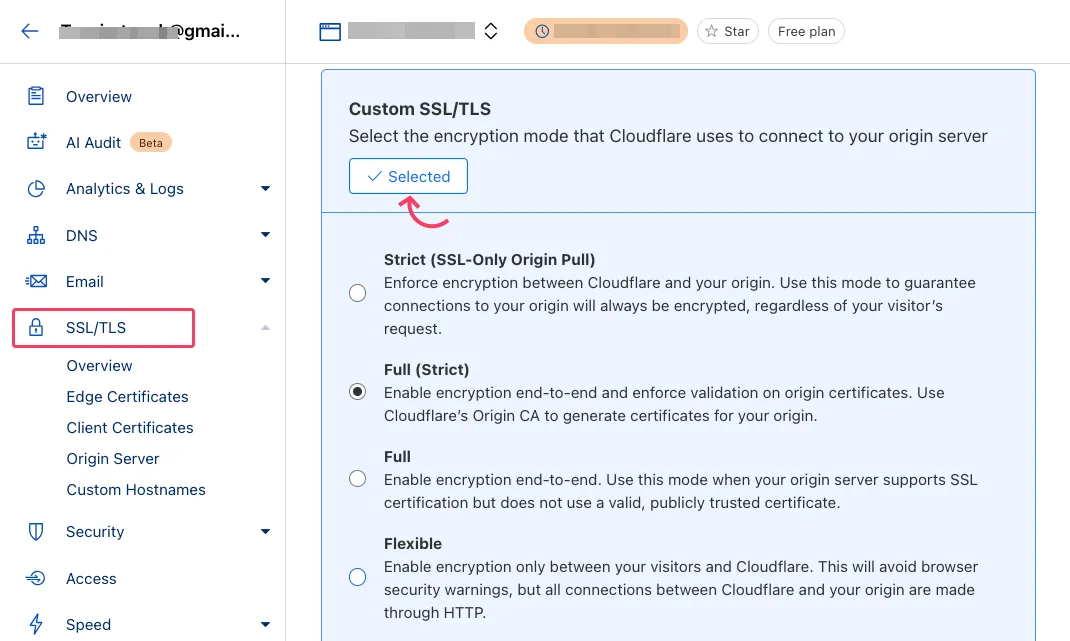 Step 1: Set the Correct SSL/TLS Mode for Your VPS Origin