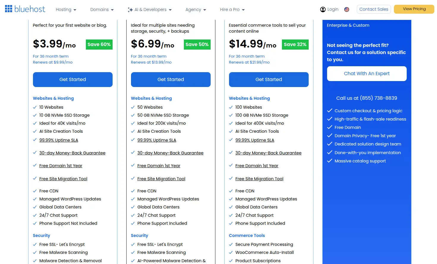 bluehost cpanel hosting plans