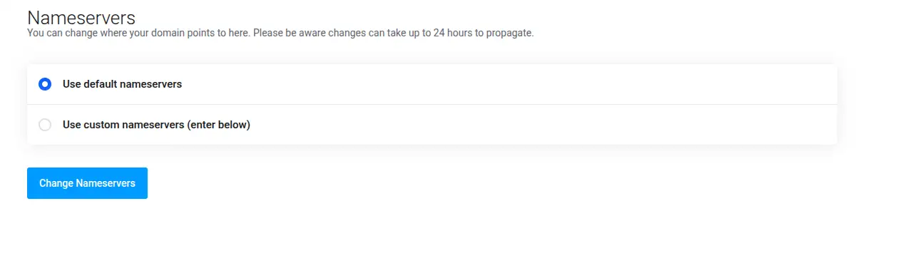 change nameservers