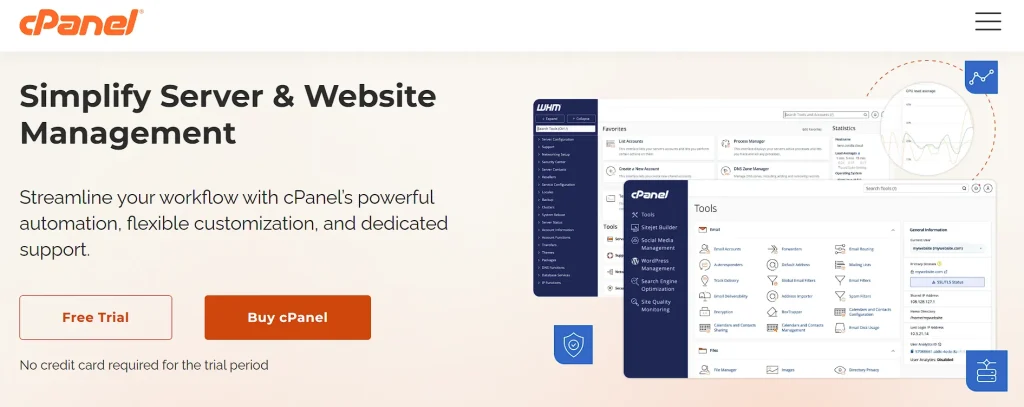 get cpanel control panel