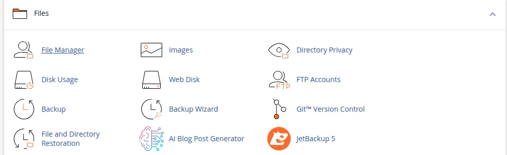 file manager in cpanel