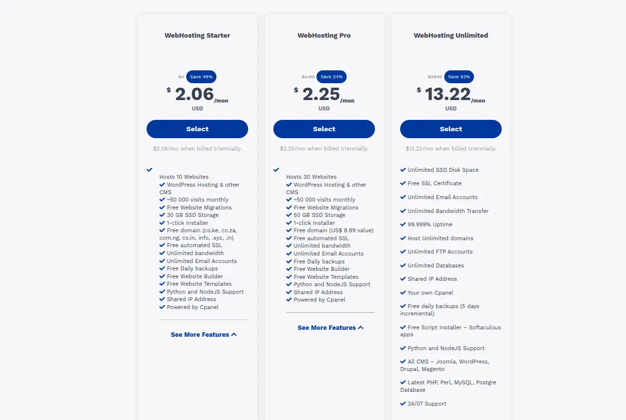 hosting that supports multiple websites