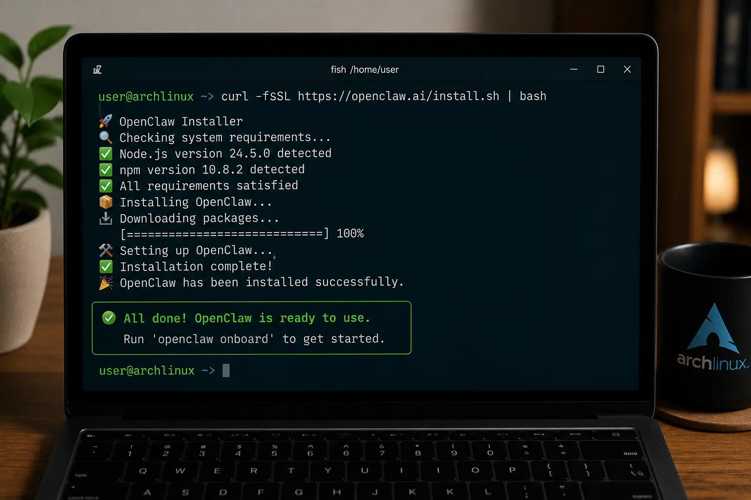 How to run Openclaw on Arch Linux